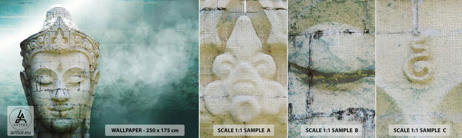 Provbit av fototapet Premium Canvas - På jakt efter ljus - Buddha, Buddha staty, Asien - 100x30 cm