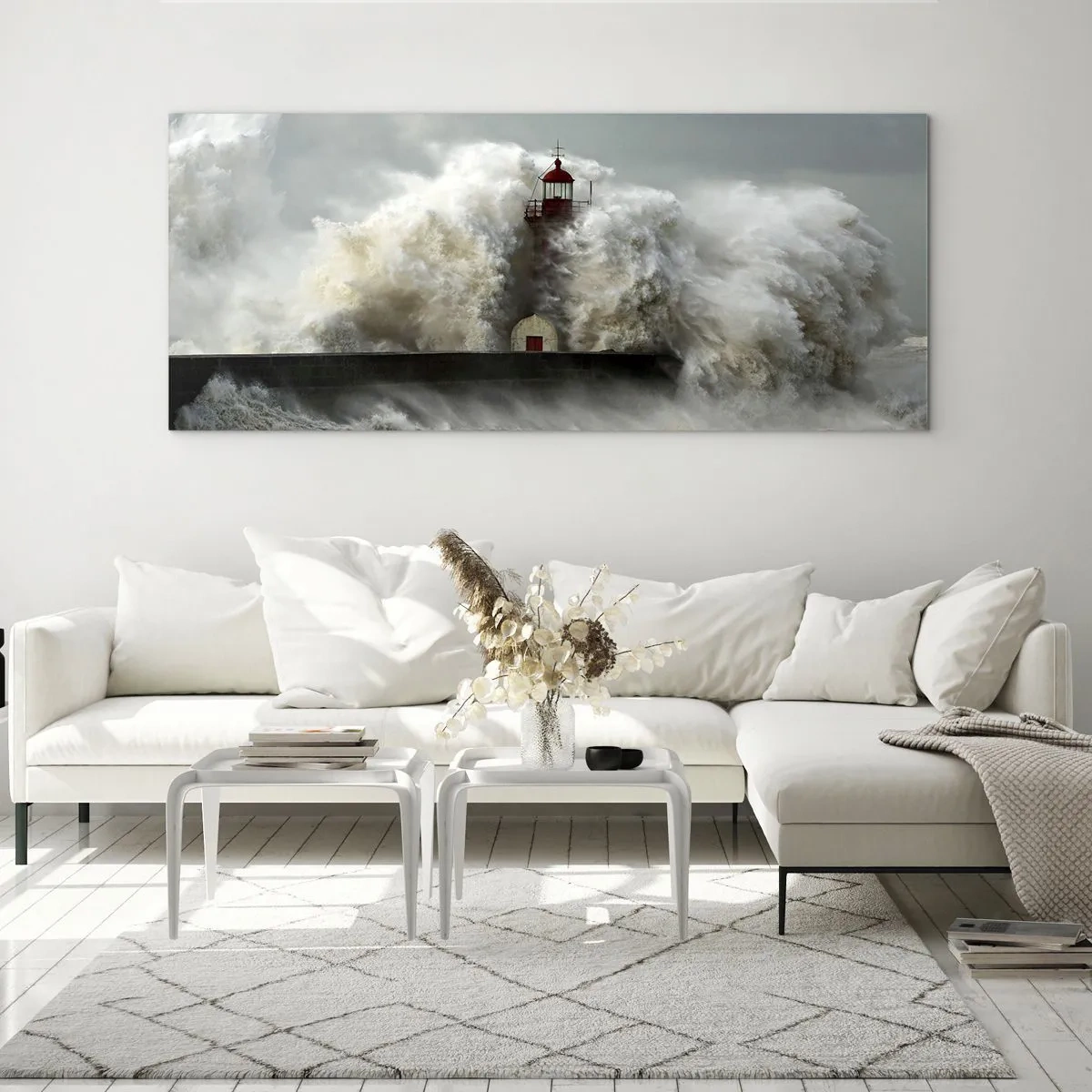 Glastavla - Bild på glas - Havets ilska - 100x40 cm