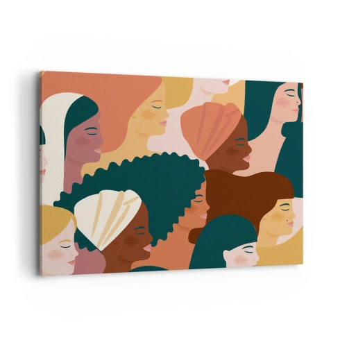 Canvastavla - Bild på duk - Endast kvinnlighet - 100x70 cm