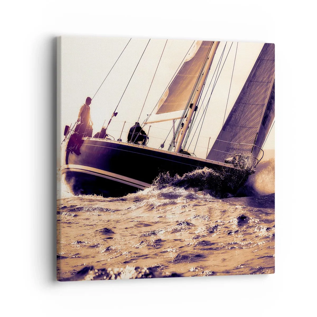 Canvastavla - Bild på duk - Segla seglaren - 40x40 cm