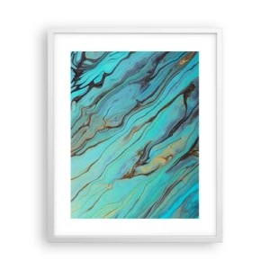 Affisch i vit ram - Turkost tidvatten - 40x50 cm