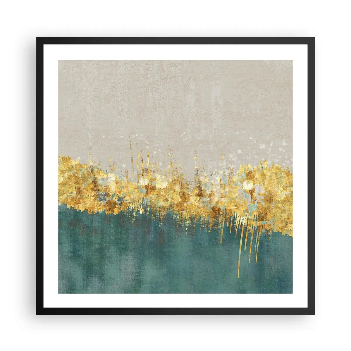 Affisch i svart ram - Den gyllene gränsen - 60x60 cm