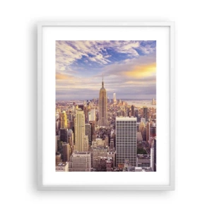 Affisch i vit ram - Nå ut till molnen - 40x50 cm