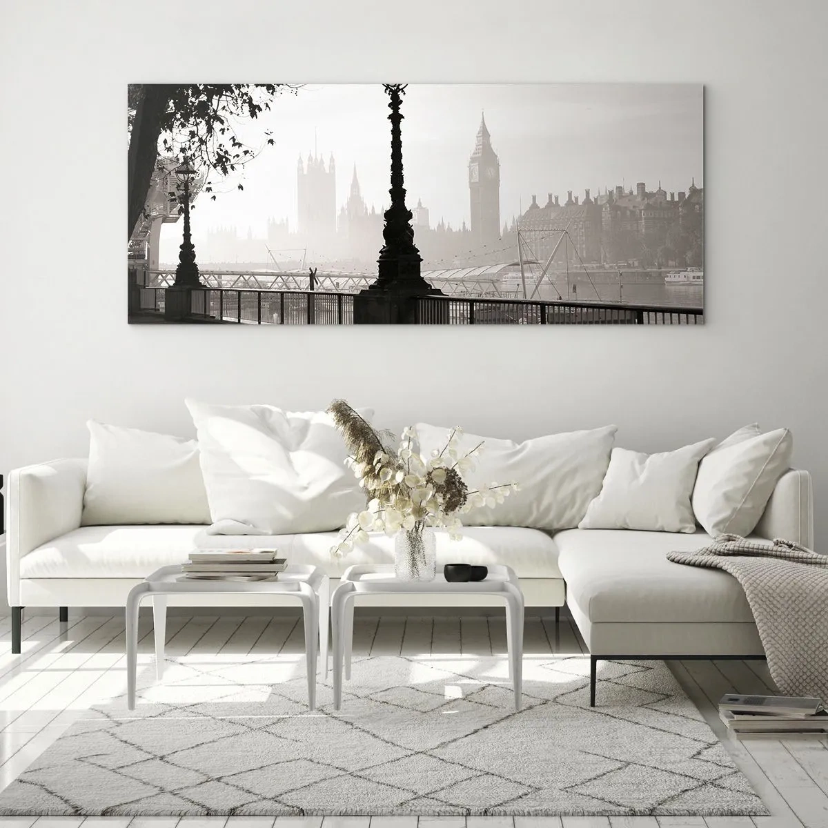 Glastavla - Bild på glas - Morgon i London - 100x40 cm