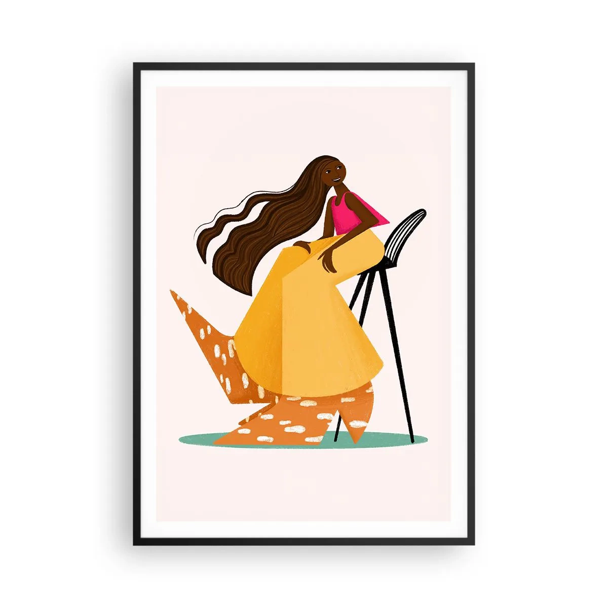 Affisch i svart ram - Modet är också kul - 70x100 cm