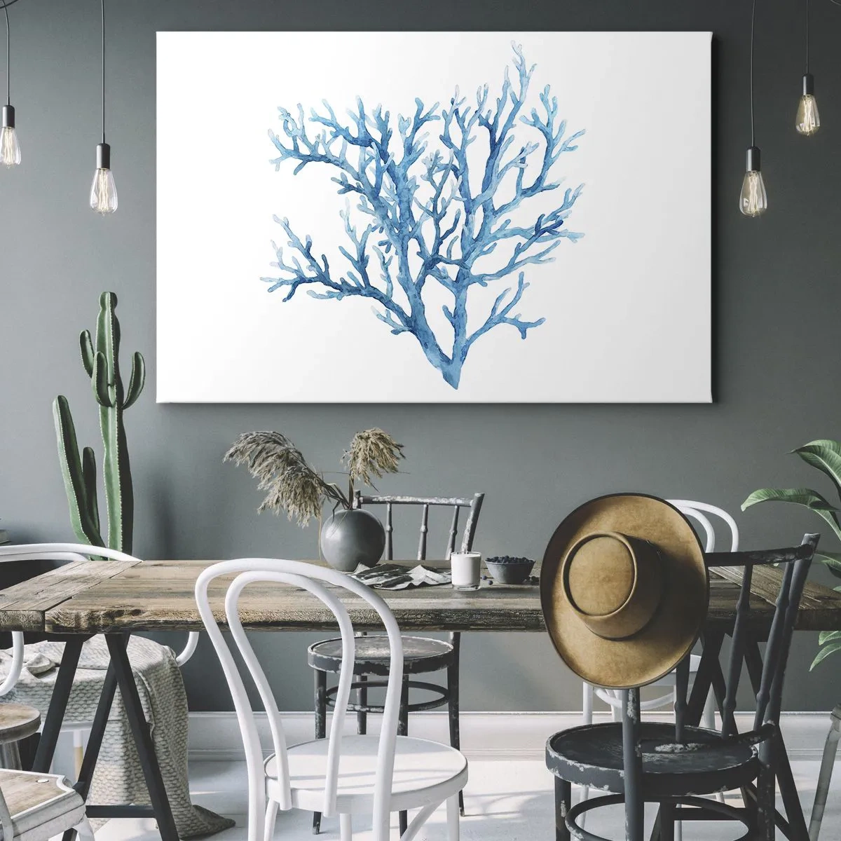 Canvastavla - Bild på duk - Marin filigran - 70x50 cm