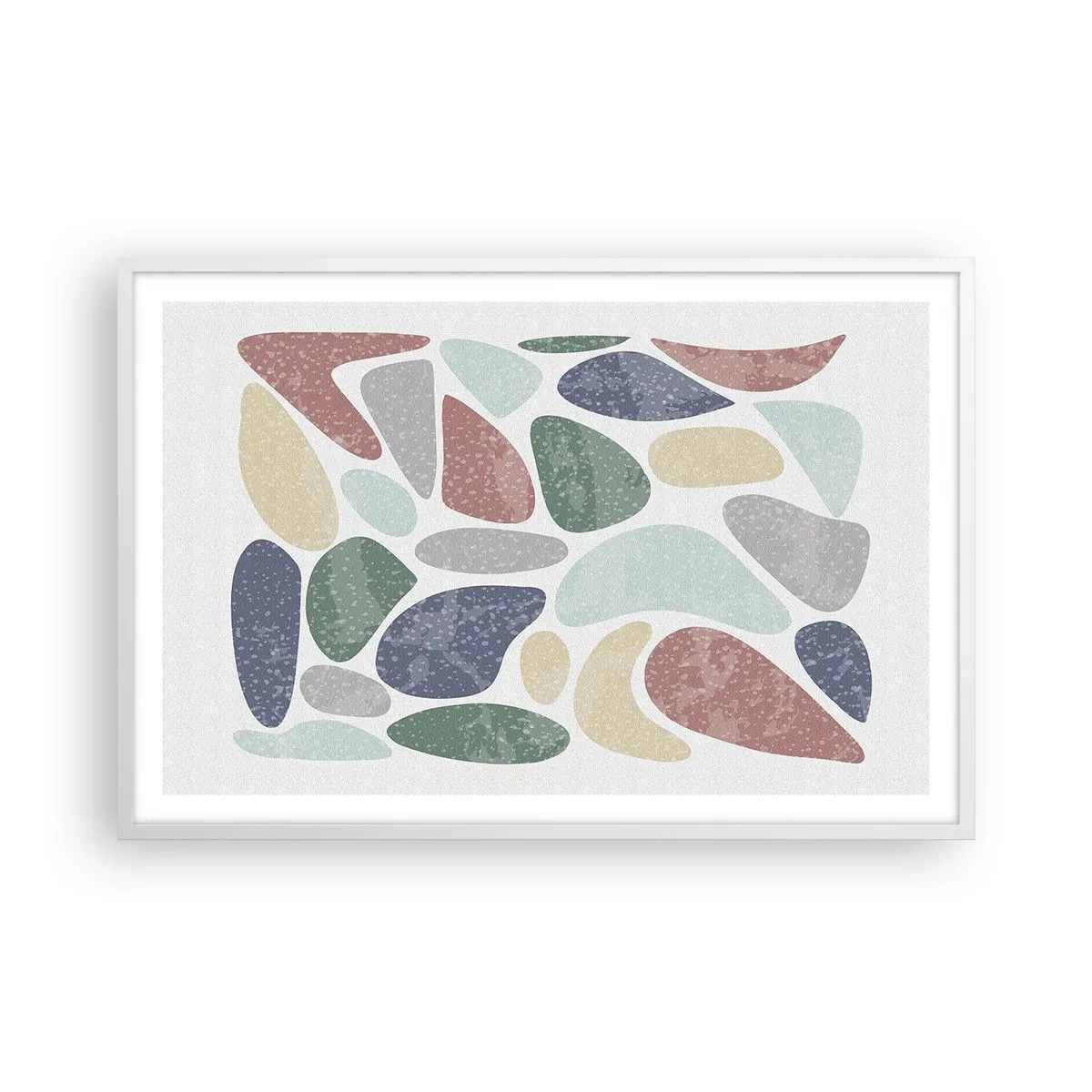 Affisch i vit ram - Mosaik av pulveriserade färger - 91x61 cm