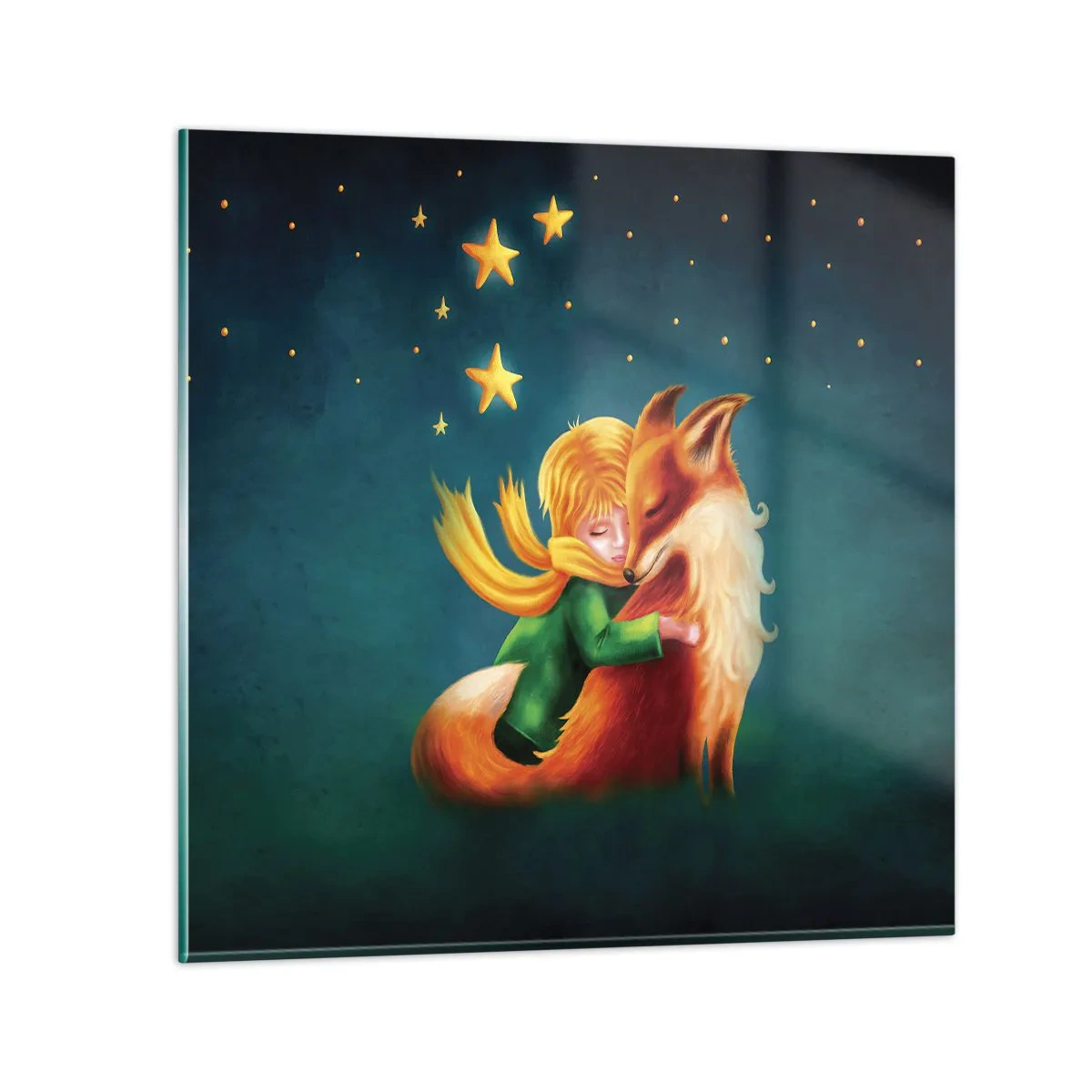 Glastavla - Bild på glas - Lilla prinsen - 70x70 cm