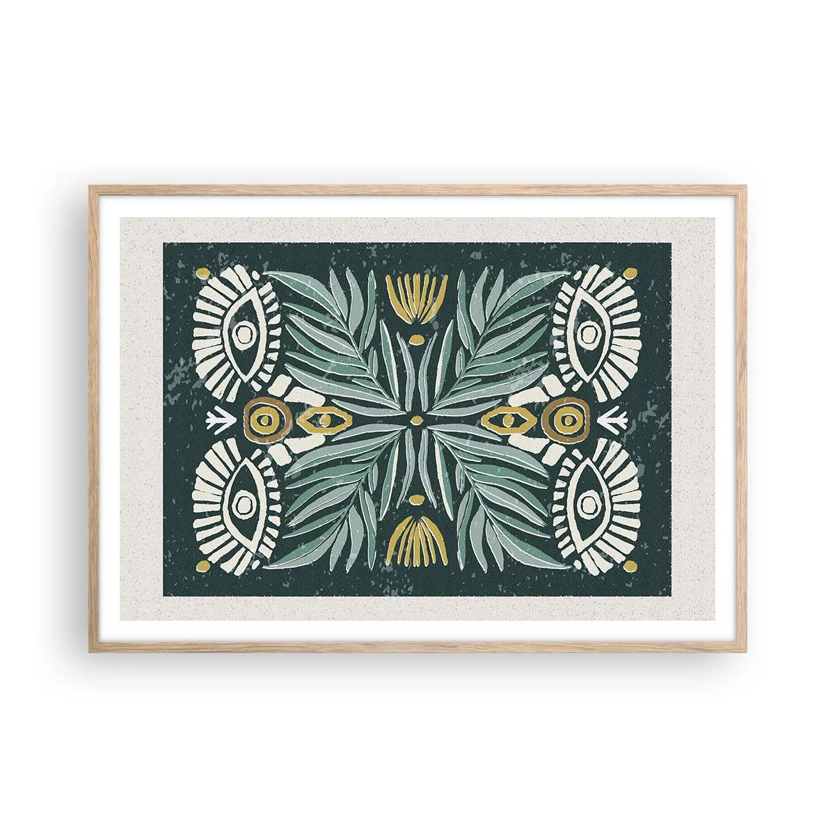 Affisch i ram av ljusek - Som ett folkligt mönster - 100x70 cm
