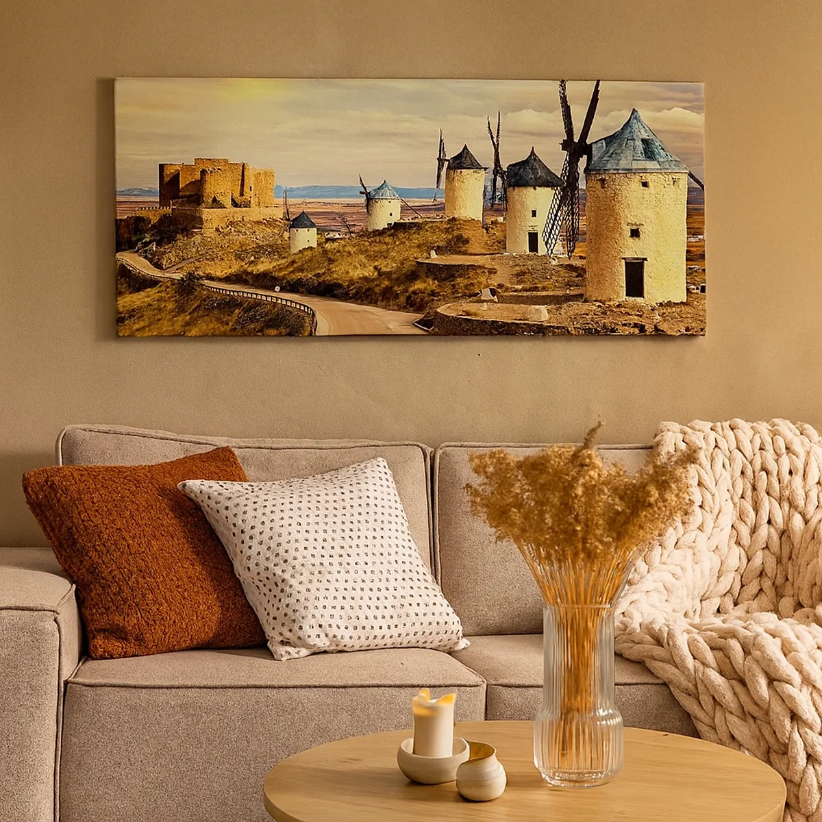 Canvastavla - Bild på duk - Don Quixote kommer snart - 30x30 cm