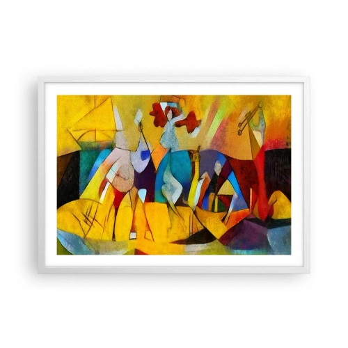 Affisch i vit ram - Sol - liv -glädje - 70x50 cm