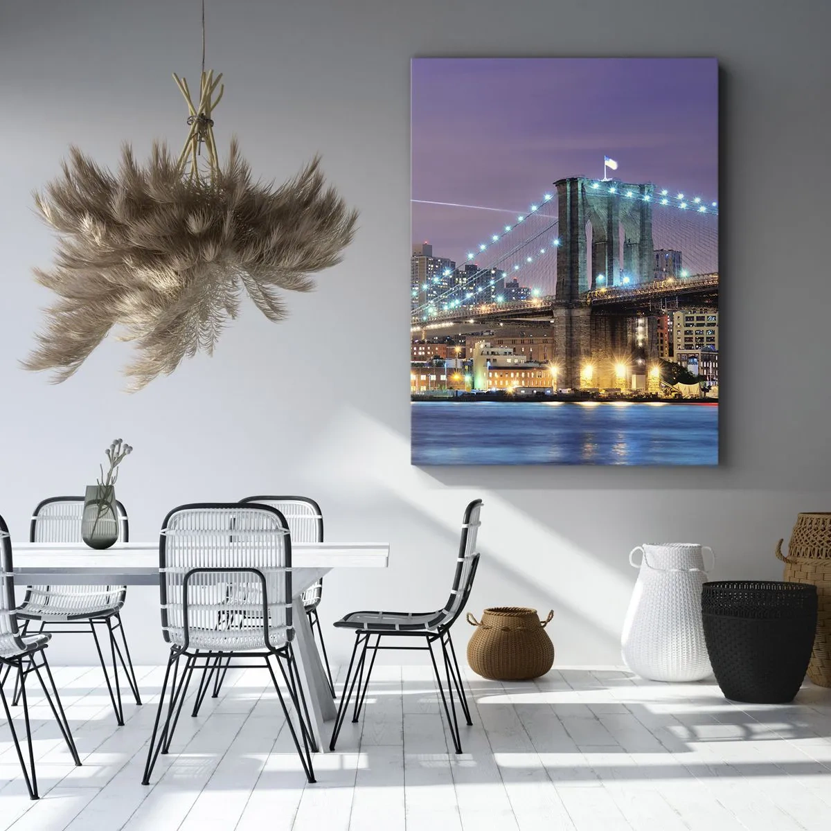 Canvastavla - Bild på duk - Brooklyn-bron sedan många år - 50x70 cm
