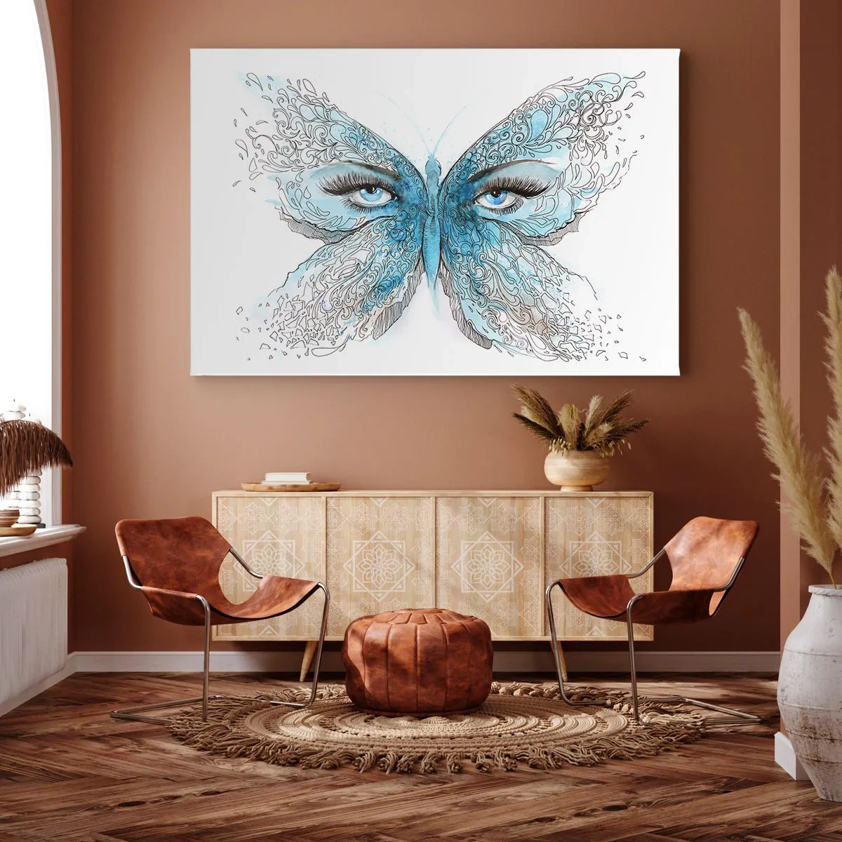 Canvastavla - Bild på duk - Fjärilögon - 120x80 cm
