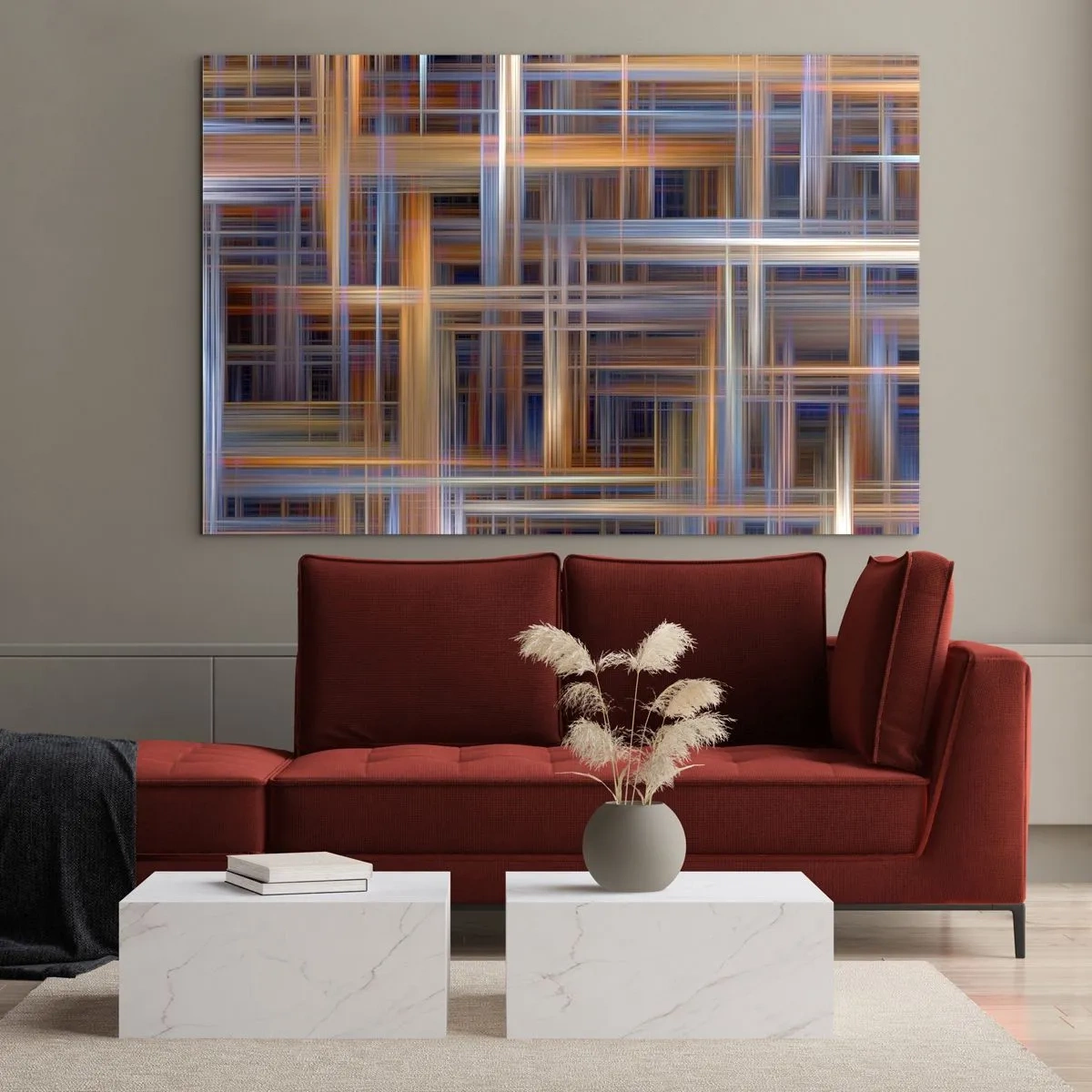 Glastavla - Bild på glas - Vävd av ljus - 100x70 cm