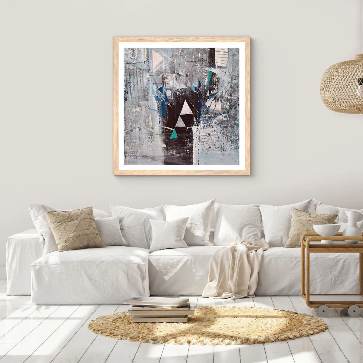 Affisch i ram av ljusek - Trianglarnas överordnade ordning - 40x40 cm