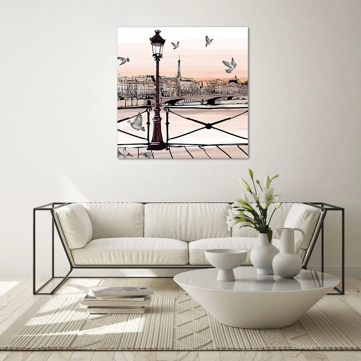 Glastavla - Bild på glas - Över Paris tak - 30x30 cm