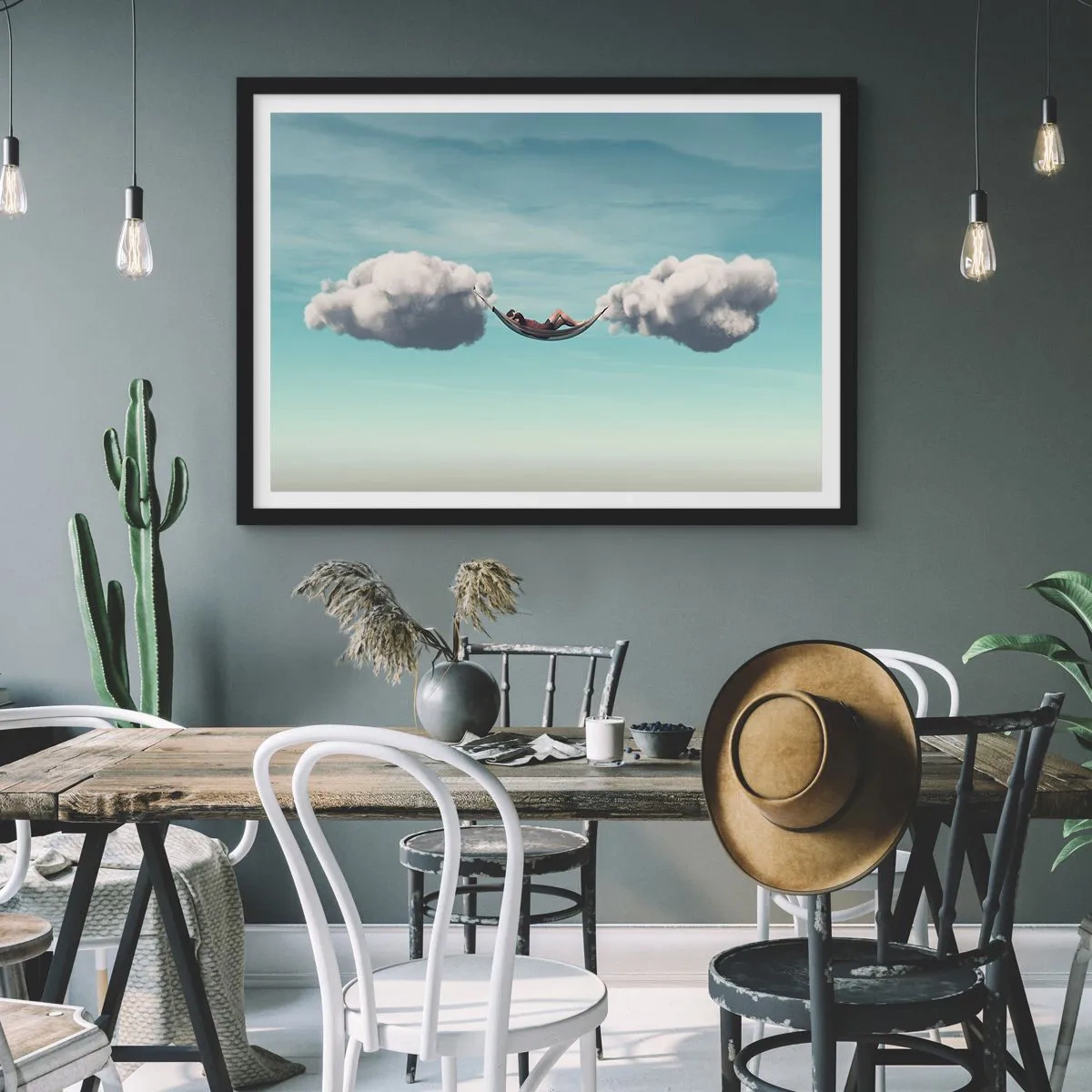 Affisch i svart ram - Stundens salighet - 50x40 cm