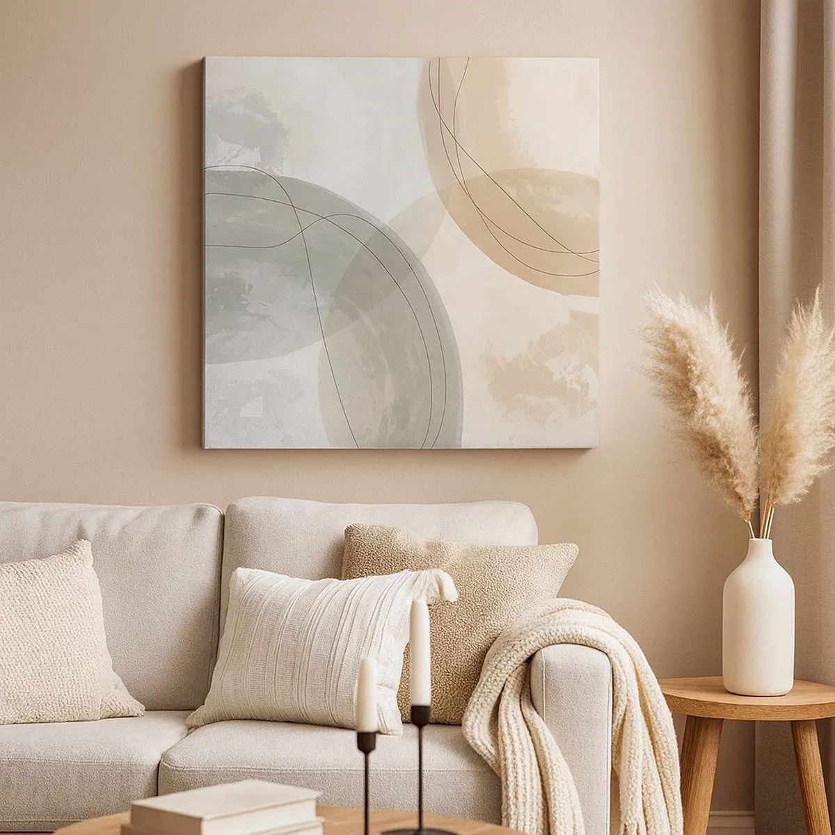 Canvastavla - Bild på duk - Världars samspel - 30x30 cm