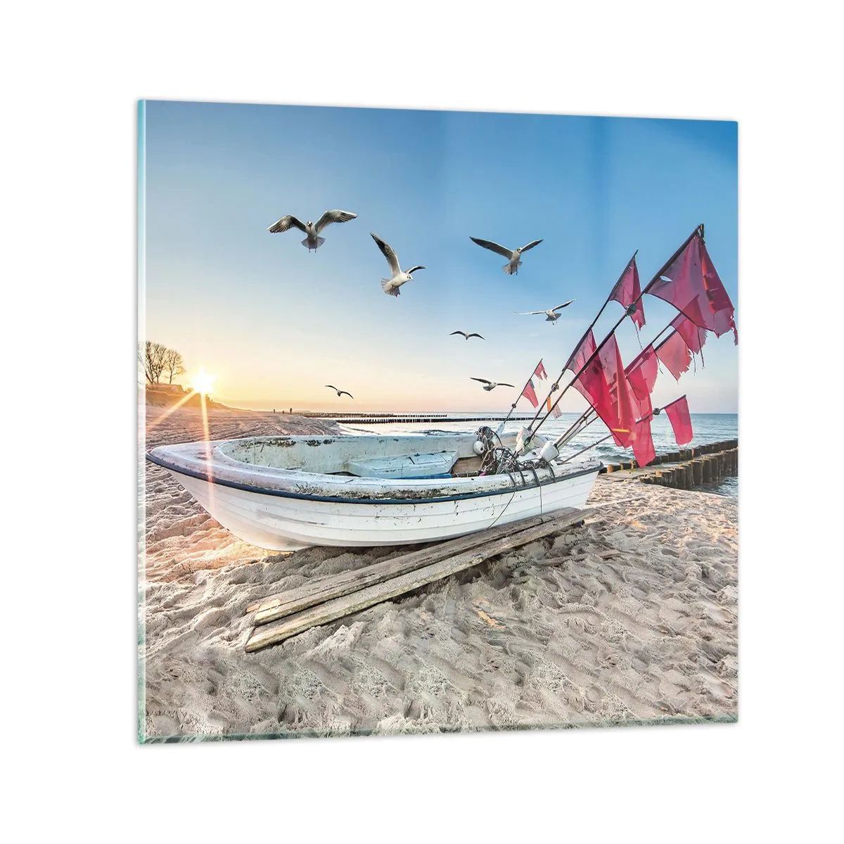 Glastavla - Bild på glas - Välförtjänt vila - 70x70 cm