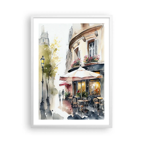 Affisch i vit ram - En parisisk morgon - 50x70 cm