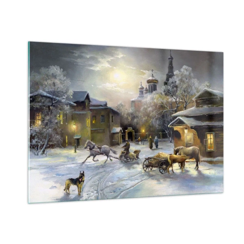Glastavla - Bild på glas - Ryska vinterns magi - 100x70 cm