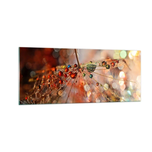 Glastavla - Bild på glas - Trädda på spindelnät - 100x40 cm