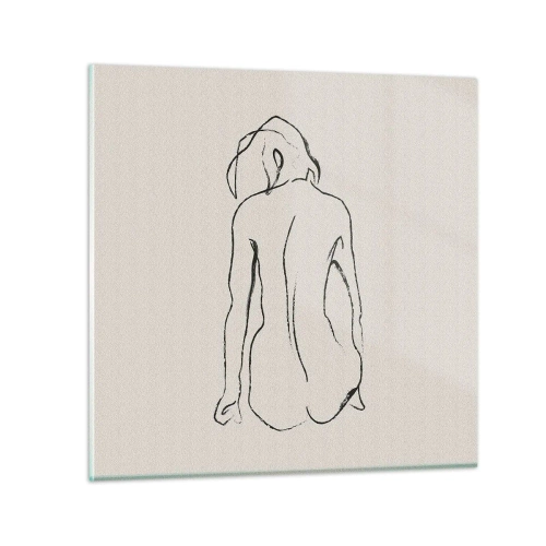 Glastavla - Bild på glas - Naken flicka - 60x60 cm