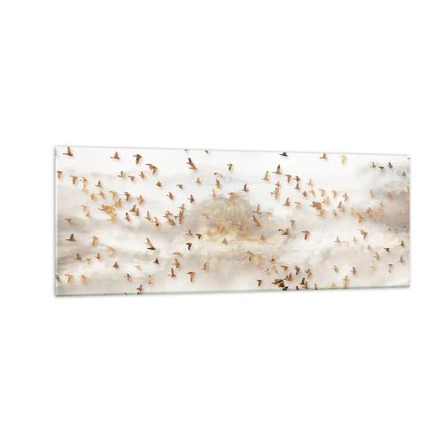 Glastavla - Bild på glas - Det är dags... - 140x50 cm