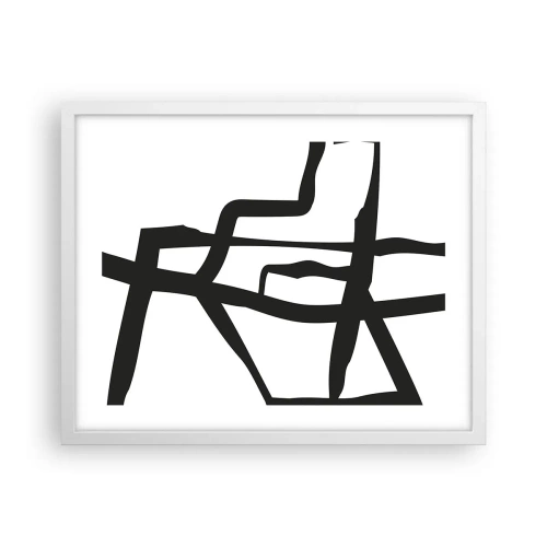 Affisch i vit ram - Svartvit konstruktion - 50x40 cm