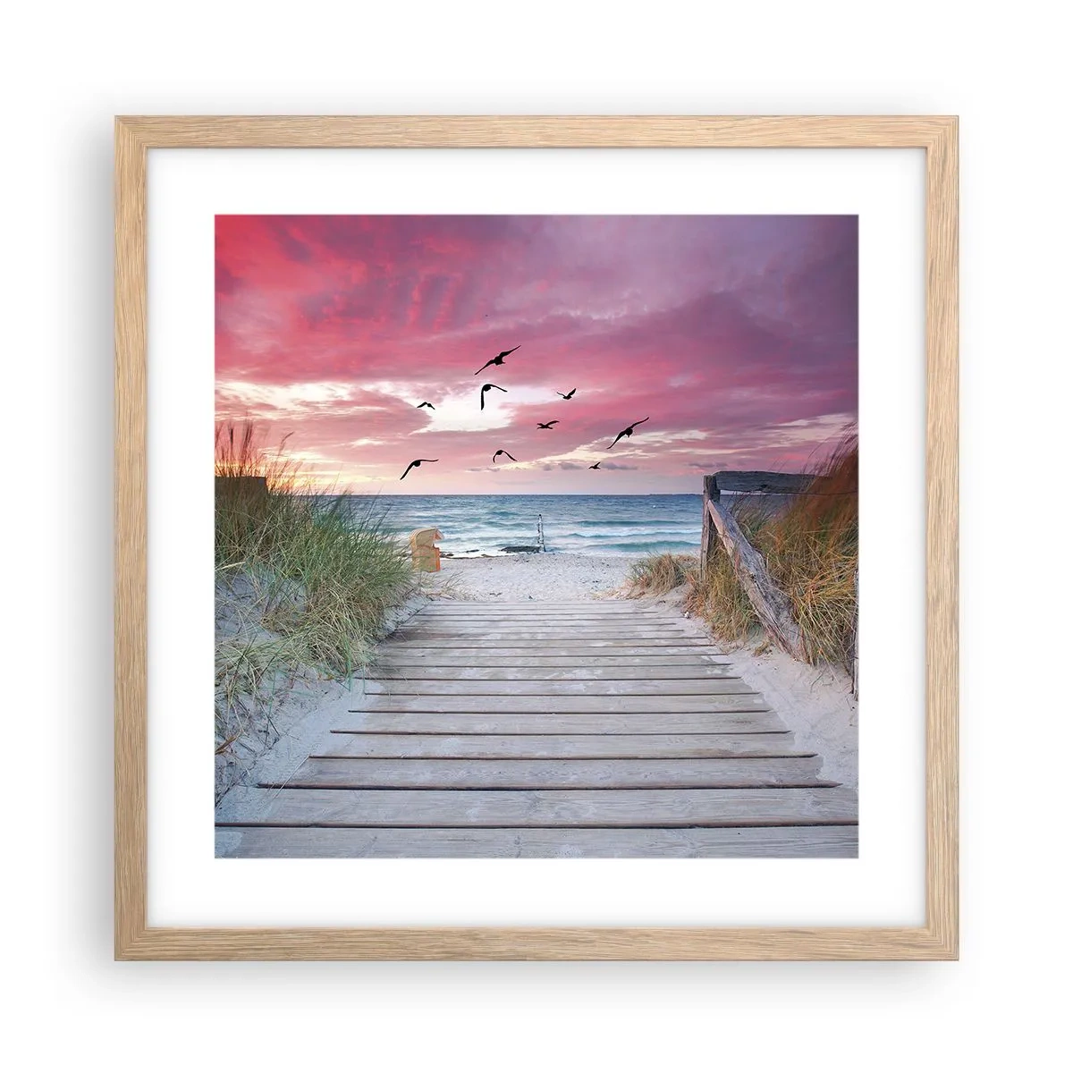 Affisch i ram av ljusek - Östersjöimpression - 40x40 cm