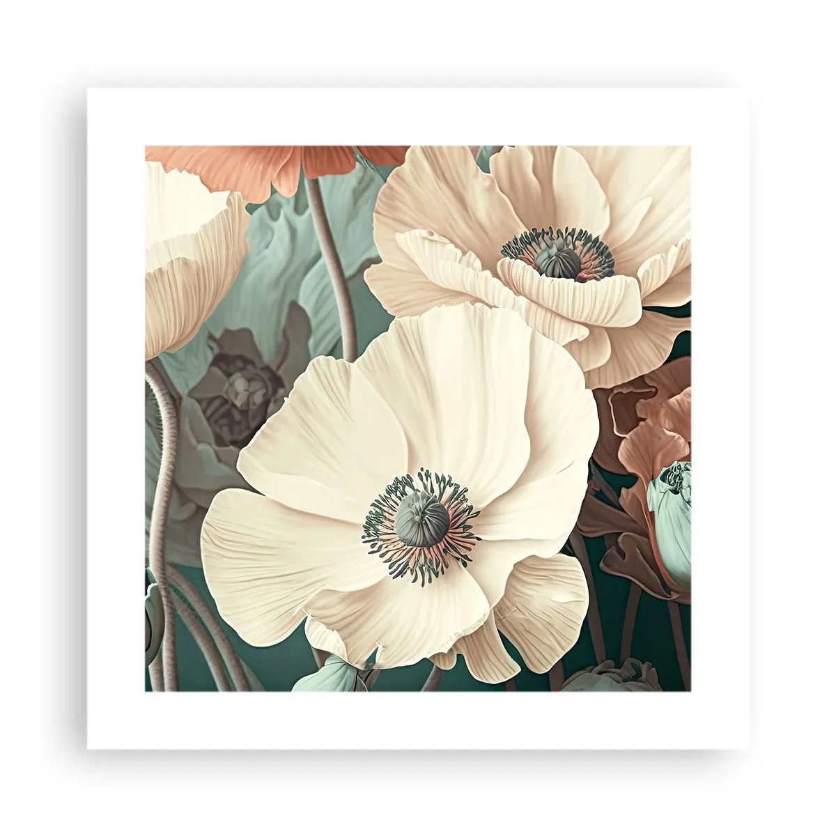 Affisch - Viskningar av vallmo - 40x40 cm