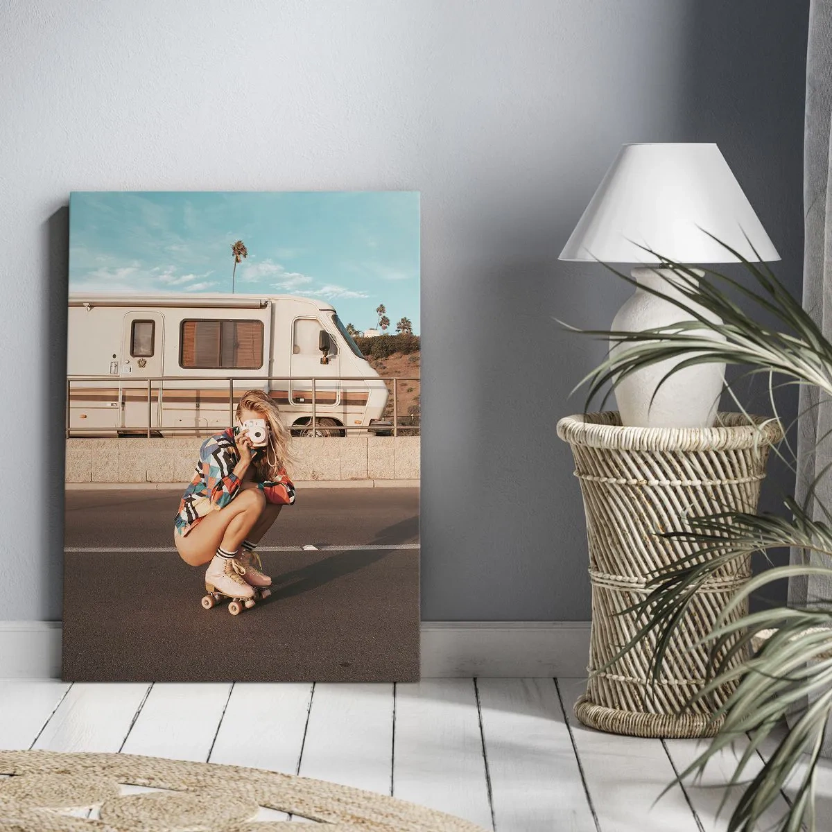 Canvastavla - Bild på duk - Ett leende, tack! - 55x100 cm