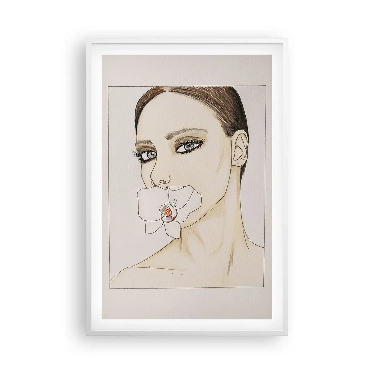 Affisch i vit ram - Elegansens och skönhetens symbol - 61x91 cm