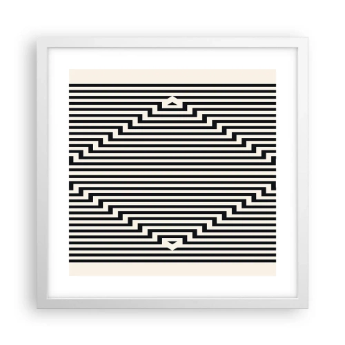 Affisch i vit ram - Geometrisk illusion - 40x40 cm