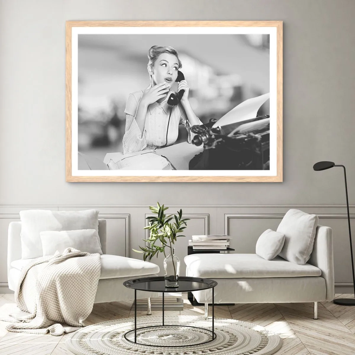 Affisch i ram av ljusek - Hallå, tillbaka till 50-talet. - 70x50 cm