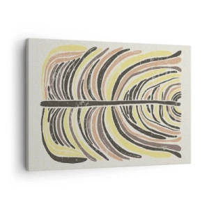 Canvastavla - Bild på duk - Abstrakt lövmotiv i jordnära toner - 70x50cm - Pulserande abstraktion - Modern väggdekoration för vardagsrum och sovrum ARTTOR