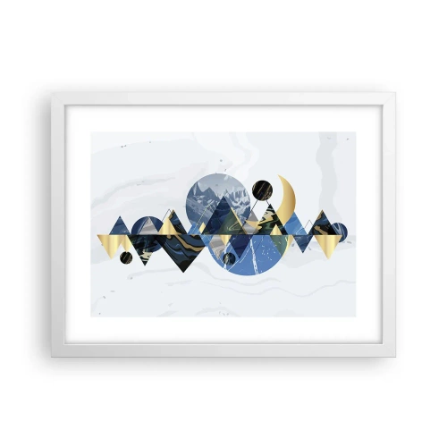 Affisch i vit ram - Geometriskt landskap - 40x30 cm