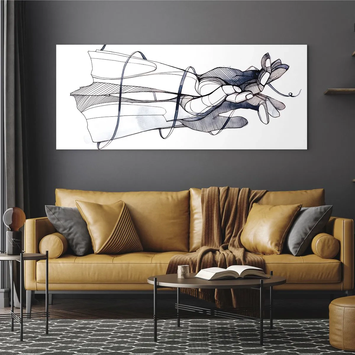 Glastavla - Bild på glas - Smekningens studie - 140x50 cm