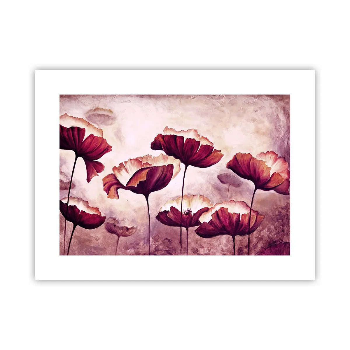 Affisch - Röd och vit flinga - 40x30 cm