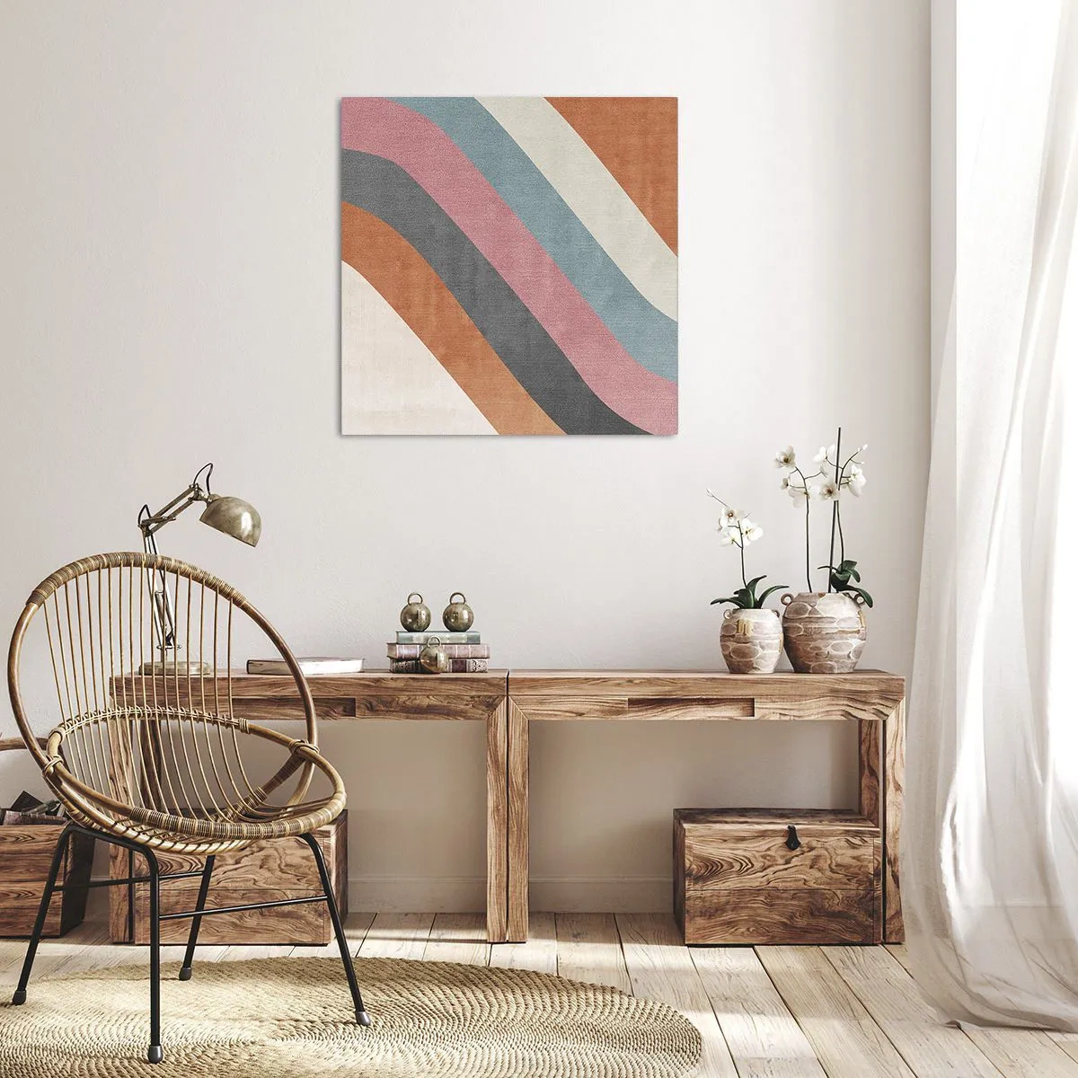 Canvastavla - Bild på duk - Diagonal komposition - rörelse - 30x30 cm