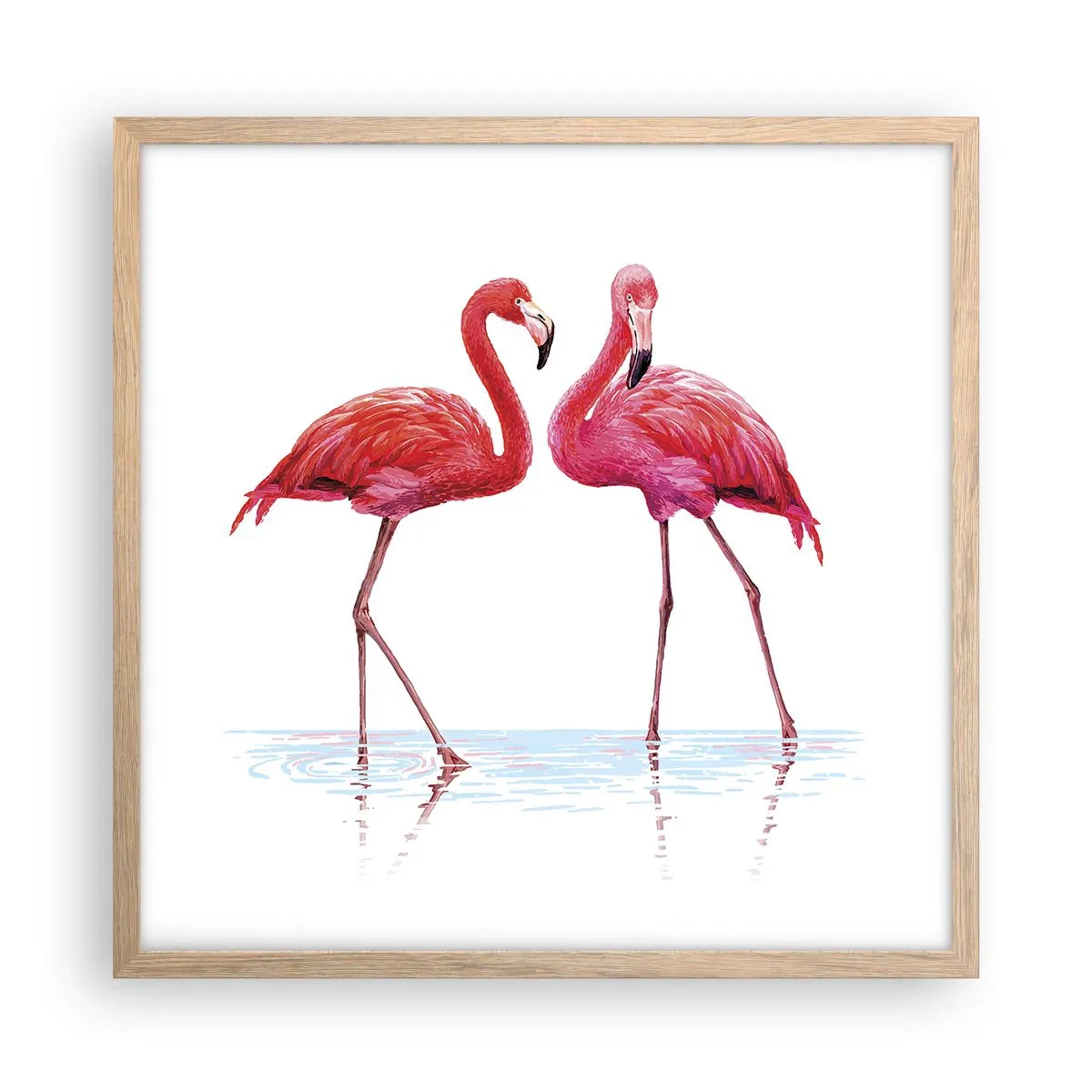 Affisch i ram av ljusek - Rosa rendez-vous - 50x50 cm