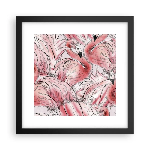 Affisch i svart ram - Fåglarnas corps de ballet - 30x30 cm