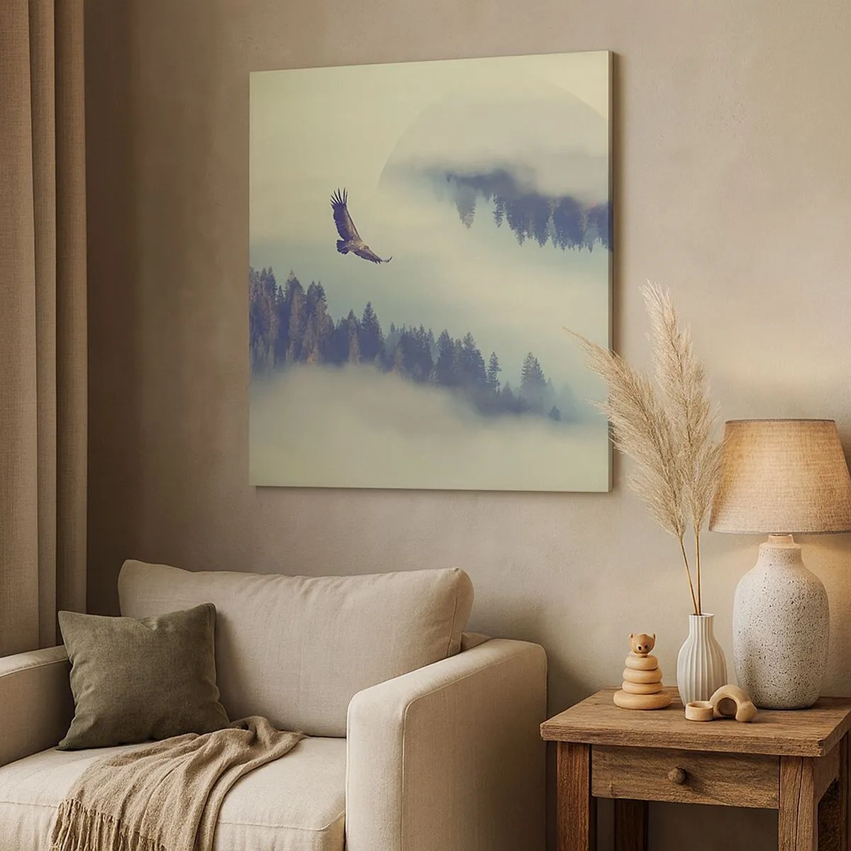 Canvastavla - Bild på duk - Örnens skugga - 30x30 cm