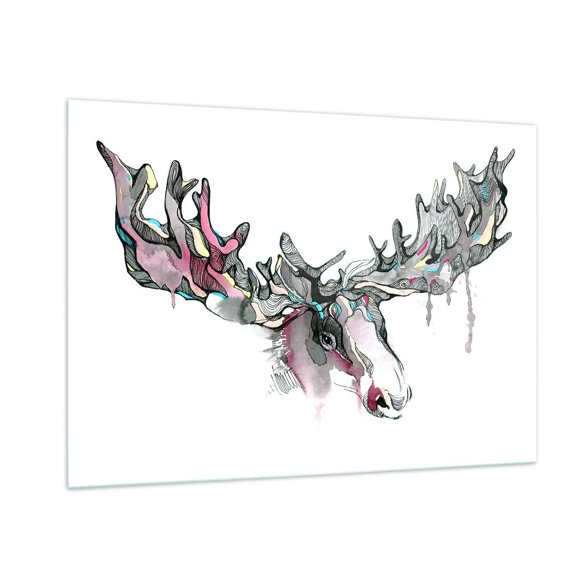 Glastavla - Bild på glas - Skogskungens krona - 100x70 cm