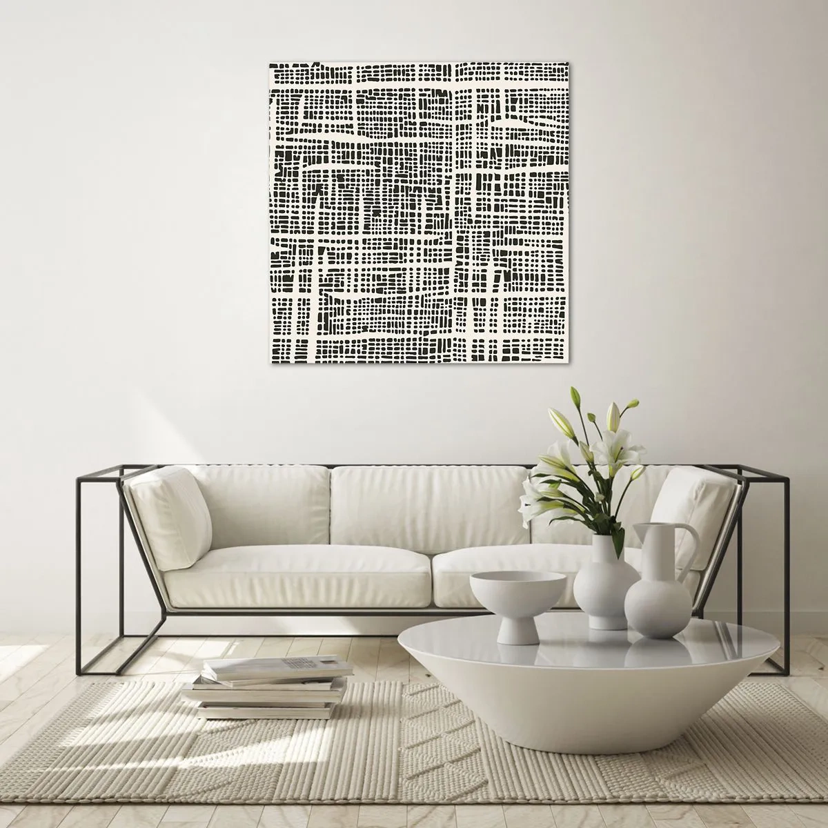 Glastavla - Bild på glas - Vävd komposition - 70x70 cm