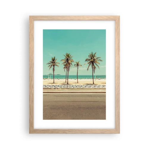 Affisch i ram av ljusek - På stranden - 30x40 cm