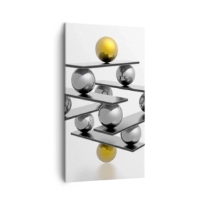 Canvastavla - Bild på duk - Guld-silver balans - 45x80 cm