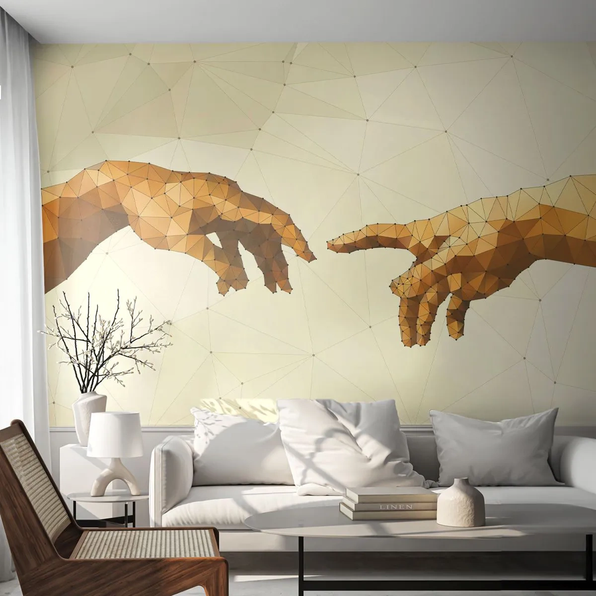 Självhäftande Fototapet Deluxe Sticker - Gudomlig geometri - Modern konst, Händer, Bit - 250x175 cm