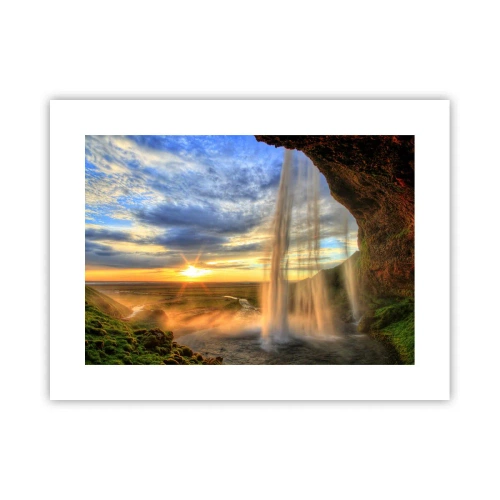 Affisch - Världen bakom ridå av droppar - 40x30 cm