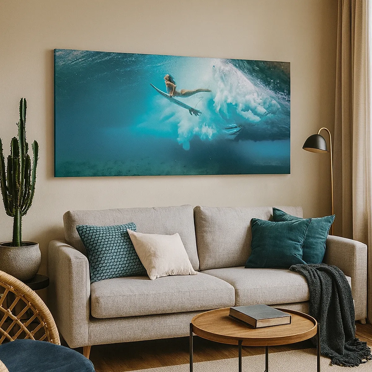 Canvastavla - Bild på duk - Undervattenvärld - 30x30 cm